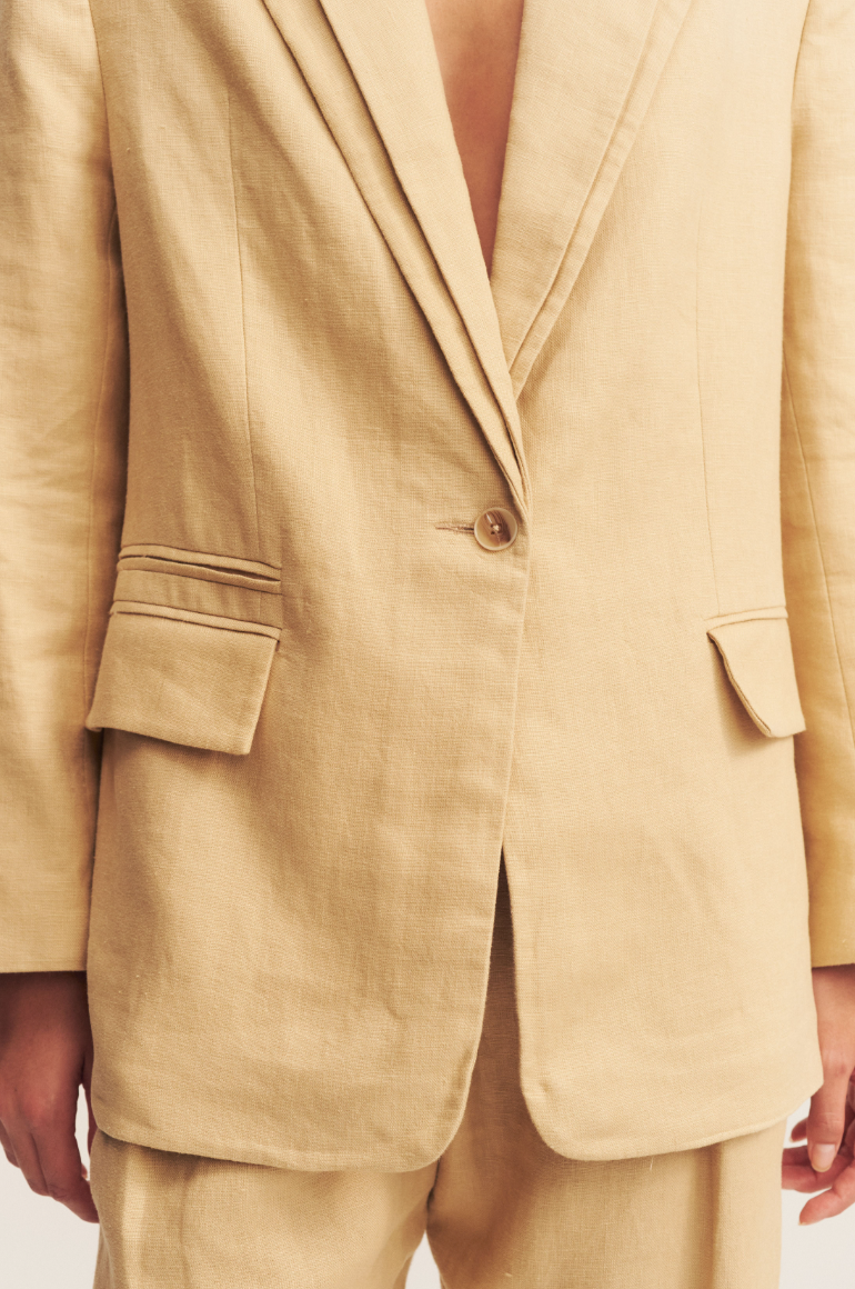 Shona Joy Wellington Double Layer Blazer Almond