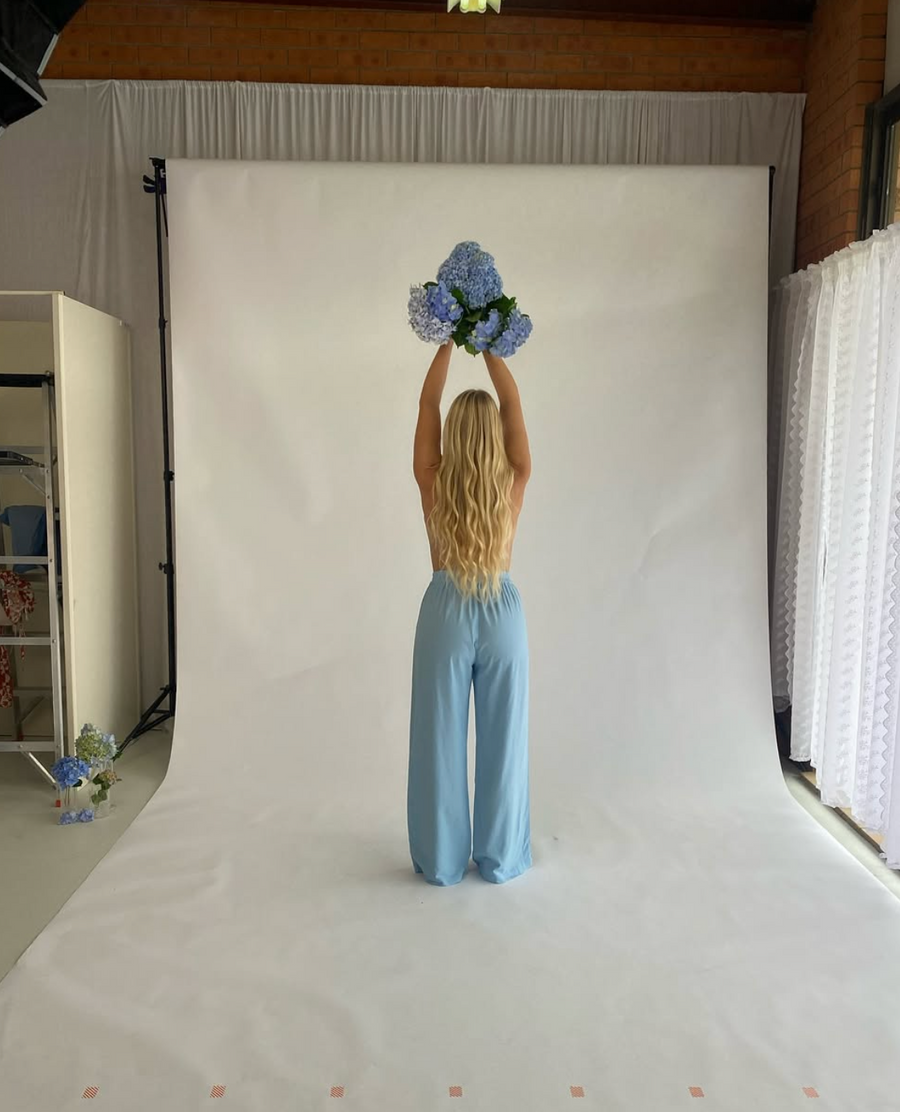 Zaziba Jaya Linen Pant Sky Blue