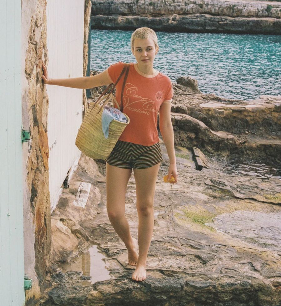 Ciao Ciao Vacation Corsivo Raglan Ringer Tee