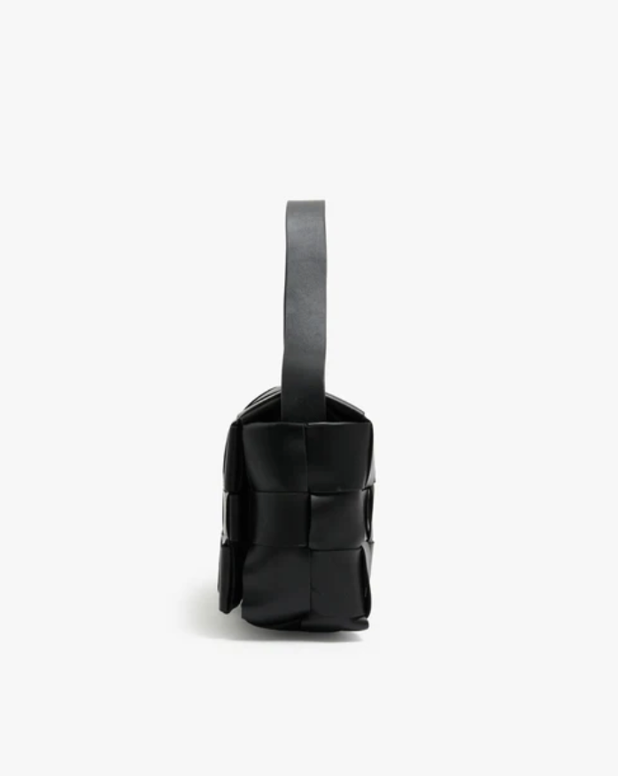 St Agni Woven Envelope Slim Mini Tote Black