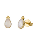 Murkani Loved Always Faceted Moonstone Earring Yellow Gold Plated