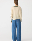 Bassike Racer Long Sleeve Shirt Soft Ecru Khaki