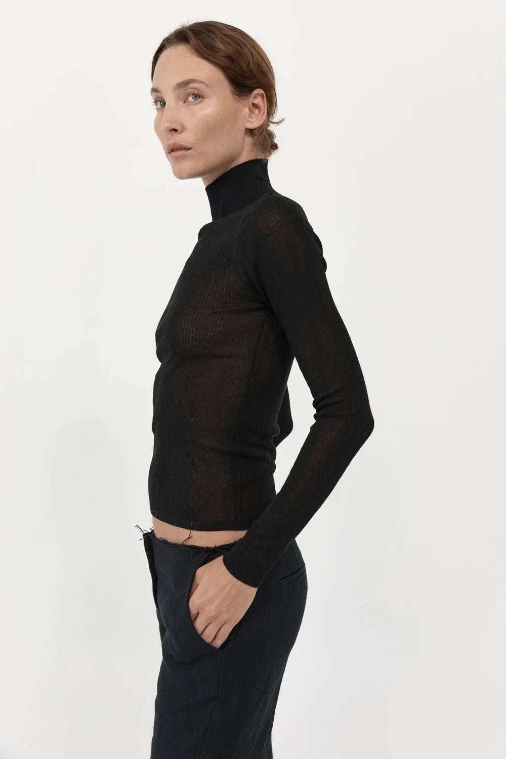 St. Agni Second Skin Knit Top Black