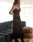 Spell Serpent Lace maxi Skirt Noir