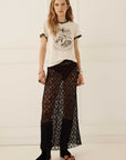 Spell Serpent Lace maxi Skirt Noir