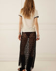 Spell Serpent Lace maxi Skirt Noir