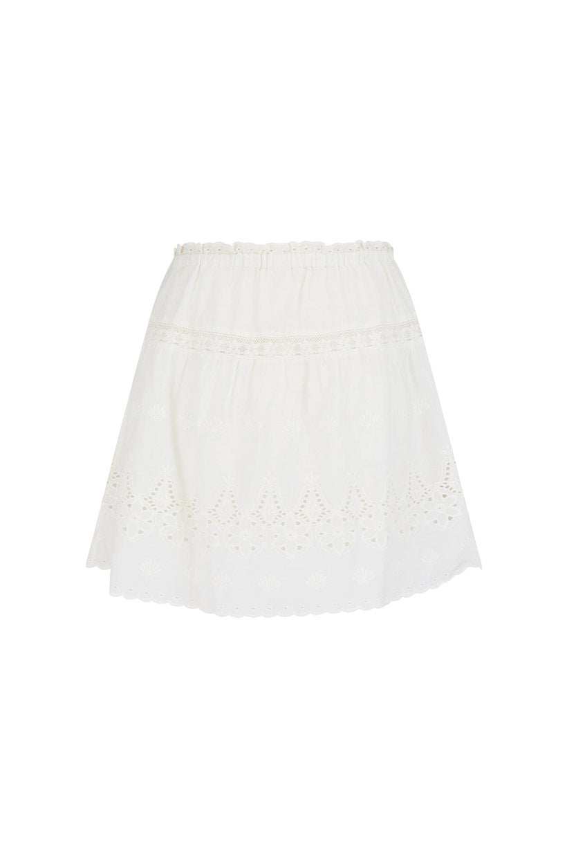 Spell Maiden Lace Mini Skirt Antique White