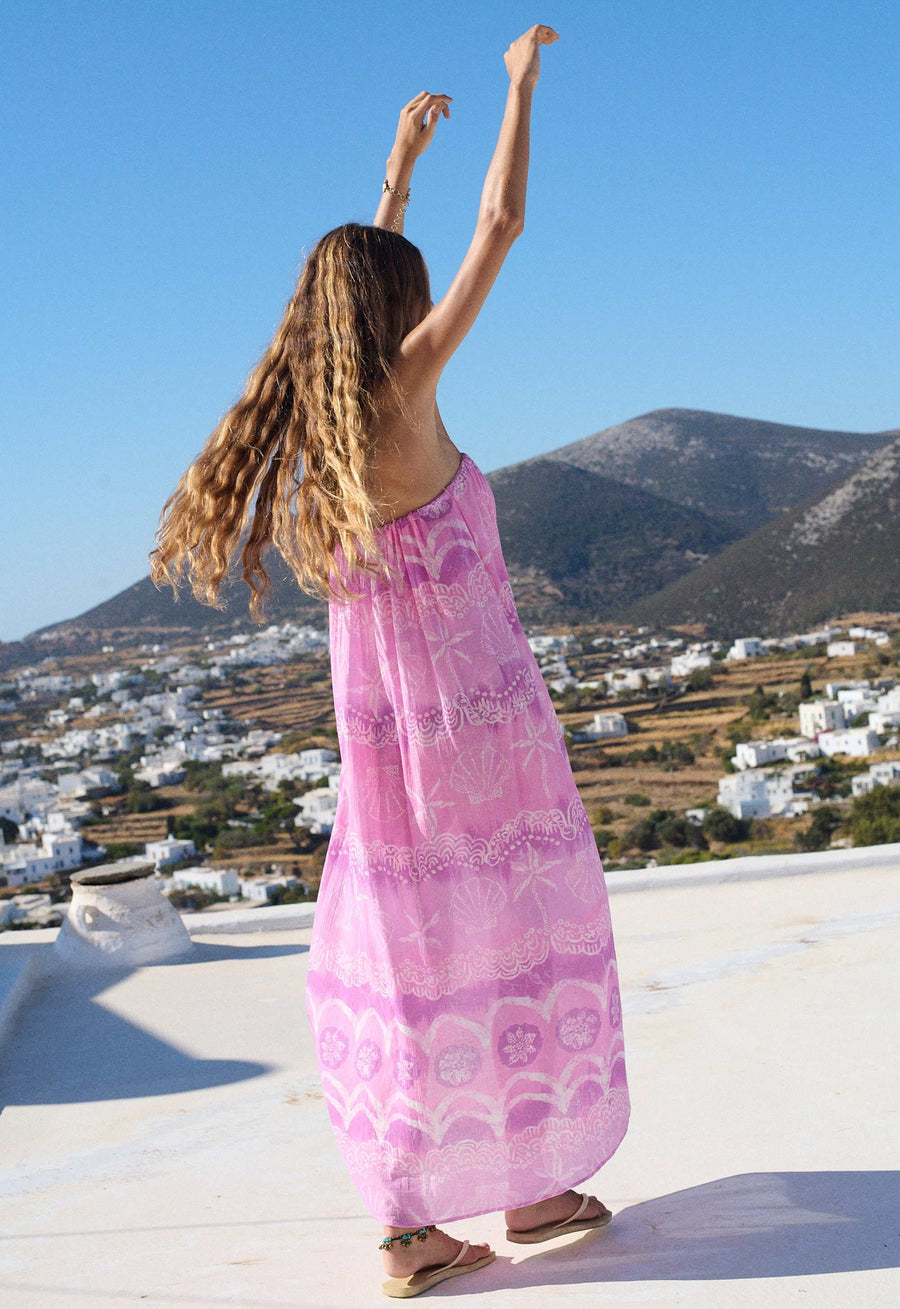 Spell Mermaid Cove Strapless Maxi Dress Musk