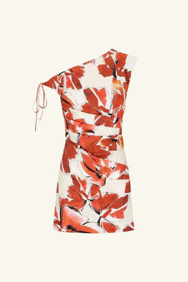Shona Joy Ember Draped Mini Dress Blooming Blossom