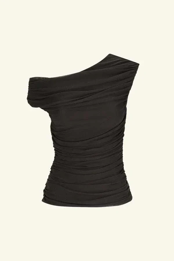 Shona Joy Mira Off Shoulder Top Ganache