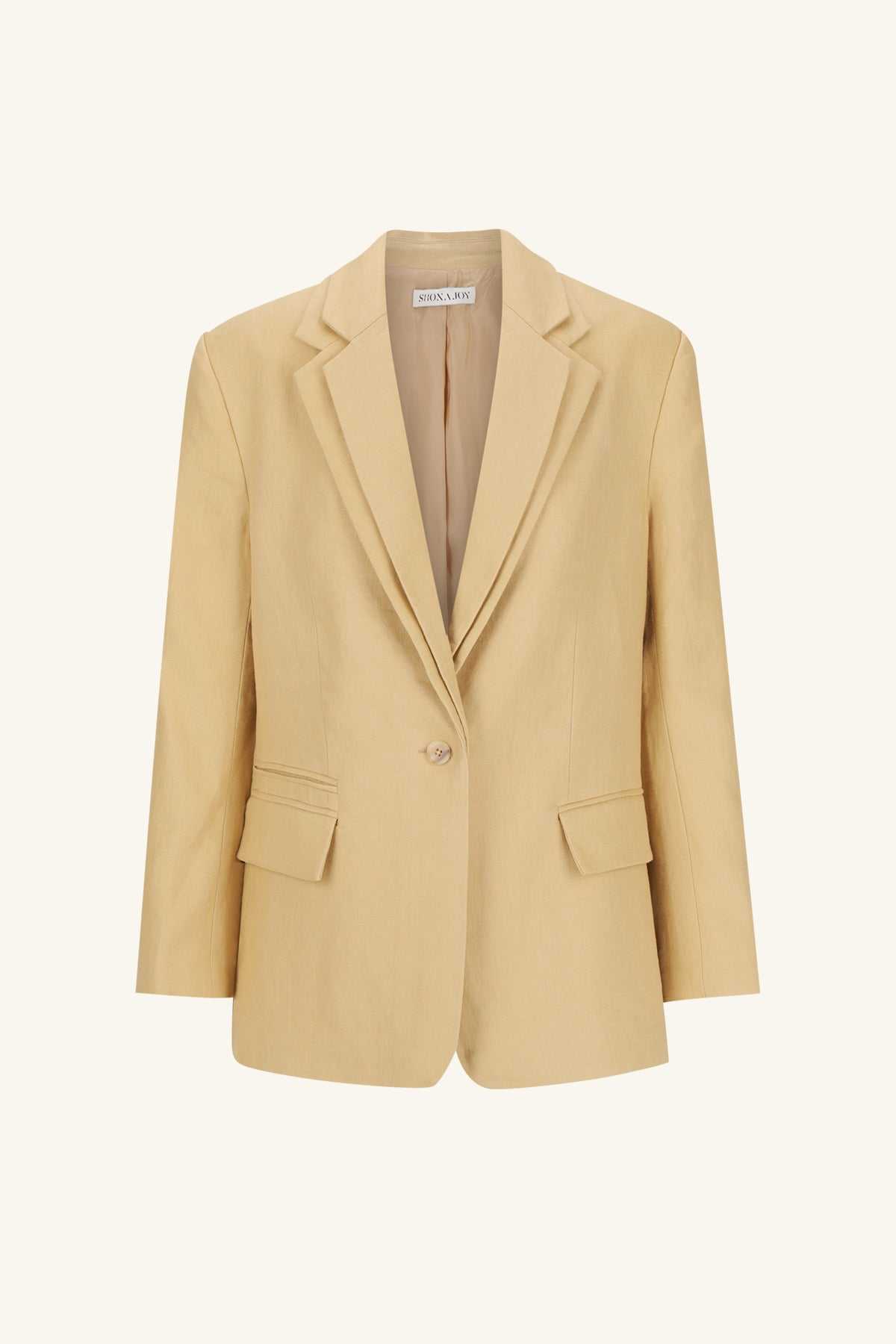 Shona Joy Wellington Double Layer Blazer Almond