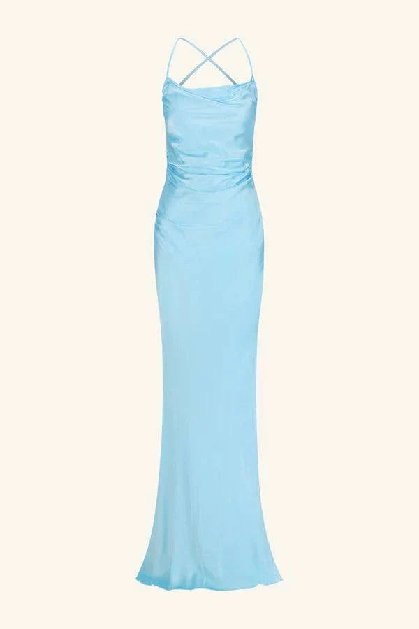 Shona Joy La Lune Lace Back Maxi Dress Iceberg Blue