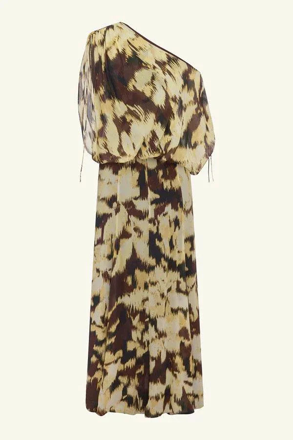 Shona Joy Benny Blouson Maxi Dress Ristretto Butter