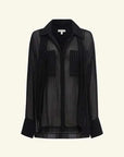 Shona Joy Irving Polka Dot Sheer Shirt Black