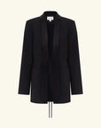 Shona Joy Benji Satin Contrast Tuxedo Blazer Black