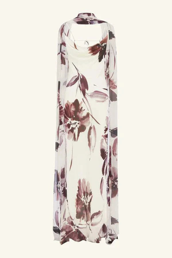 Shona Joy Marpessa Bias Maxi Dress With Scarf Berry White