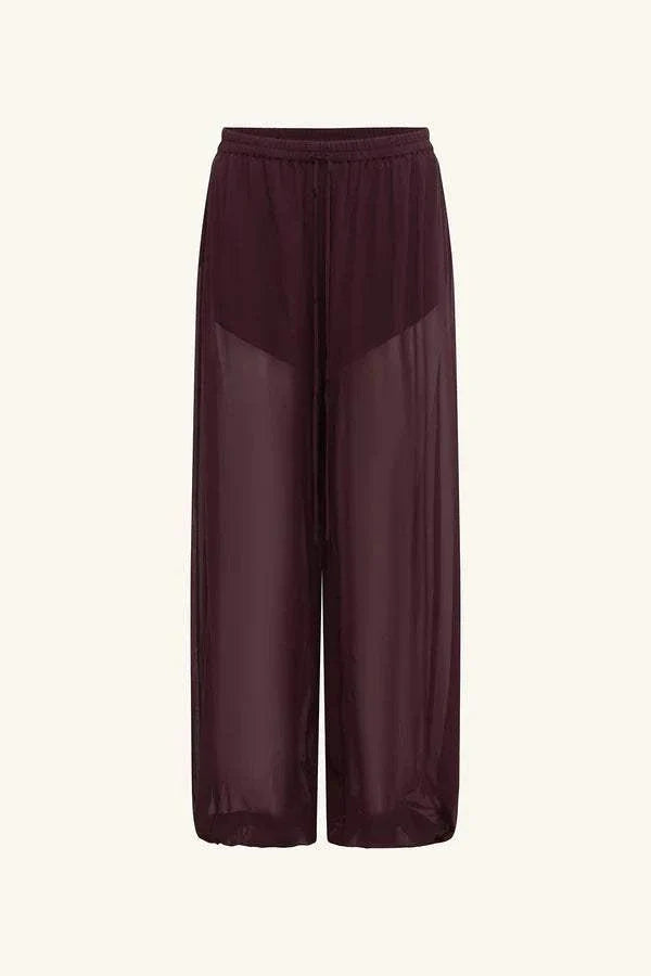 Shona Joy Amina Sheer Harem Pant Wine Tasting