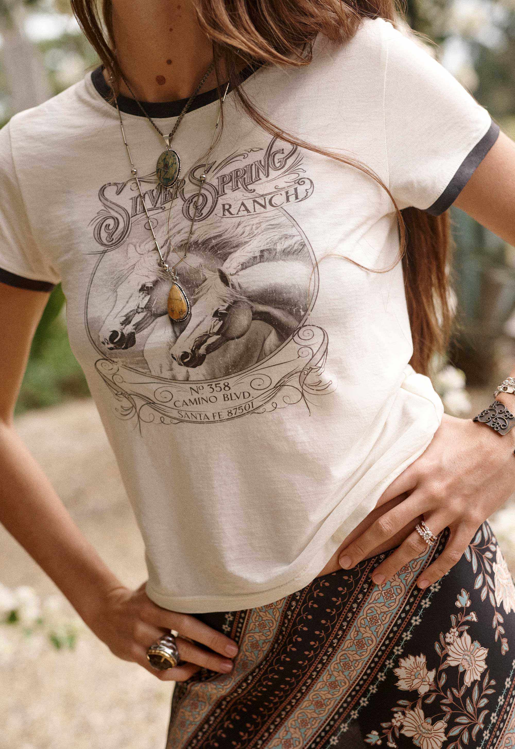 Spell Silver Spring Tee Vintage Cream