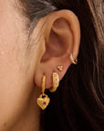 Murkani Love You Small Heart Huggie Earrings Gold