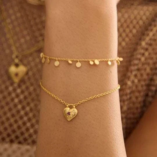 Murkani Love You Small Heart Bracelet Gold