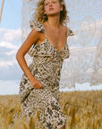 Spell Snow Leopard Strappy Gown Animal