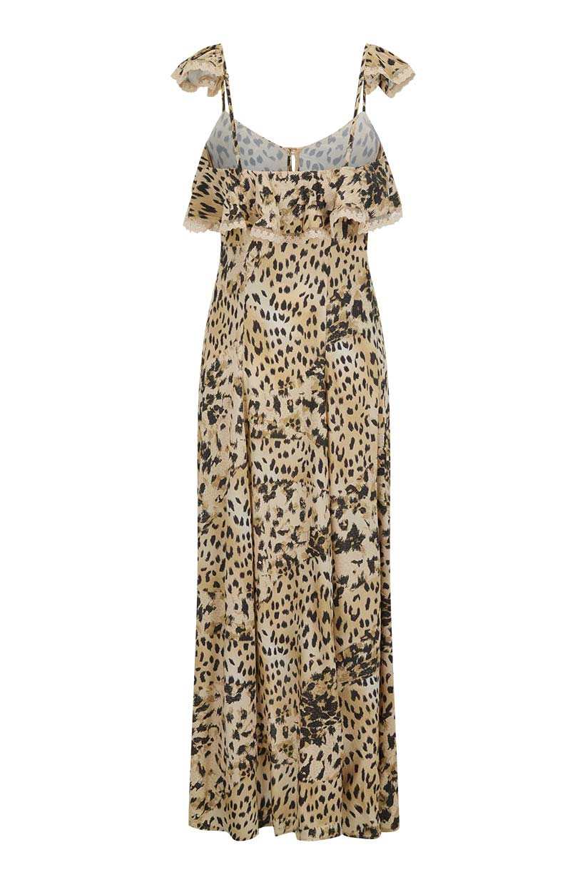 Spell Snow Leopard Strappy Gown Animal