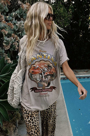 Spell Coco Cantina Biker Tee Taupe