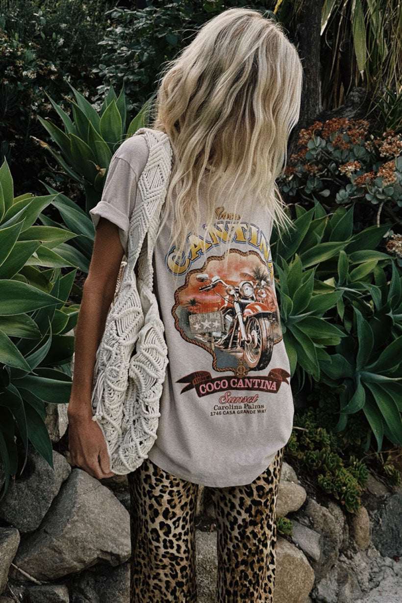 Spell Coco Cantina Biker Tee Taupe