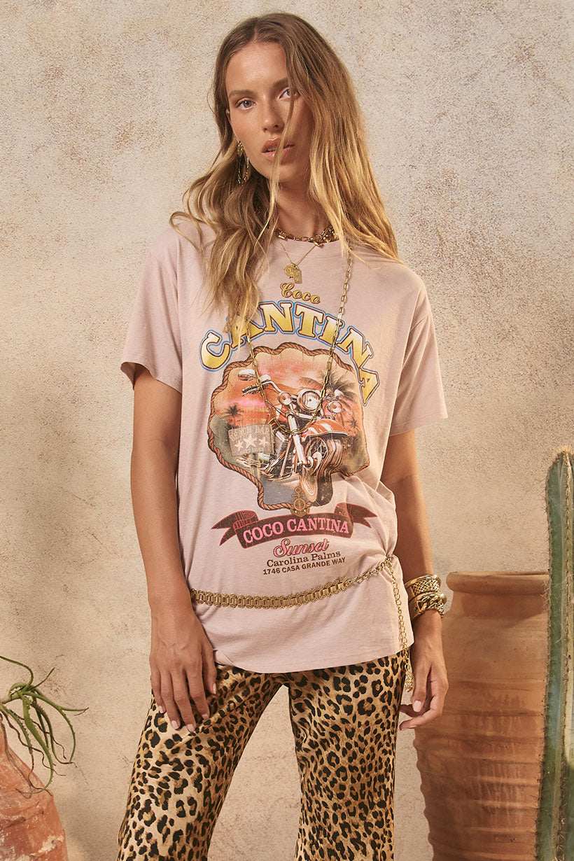 Spell Coco Cantina Biker Tee Taupe