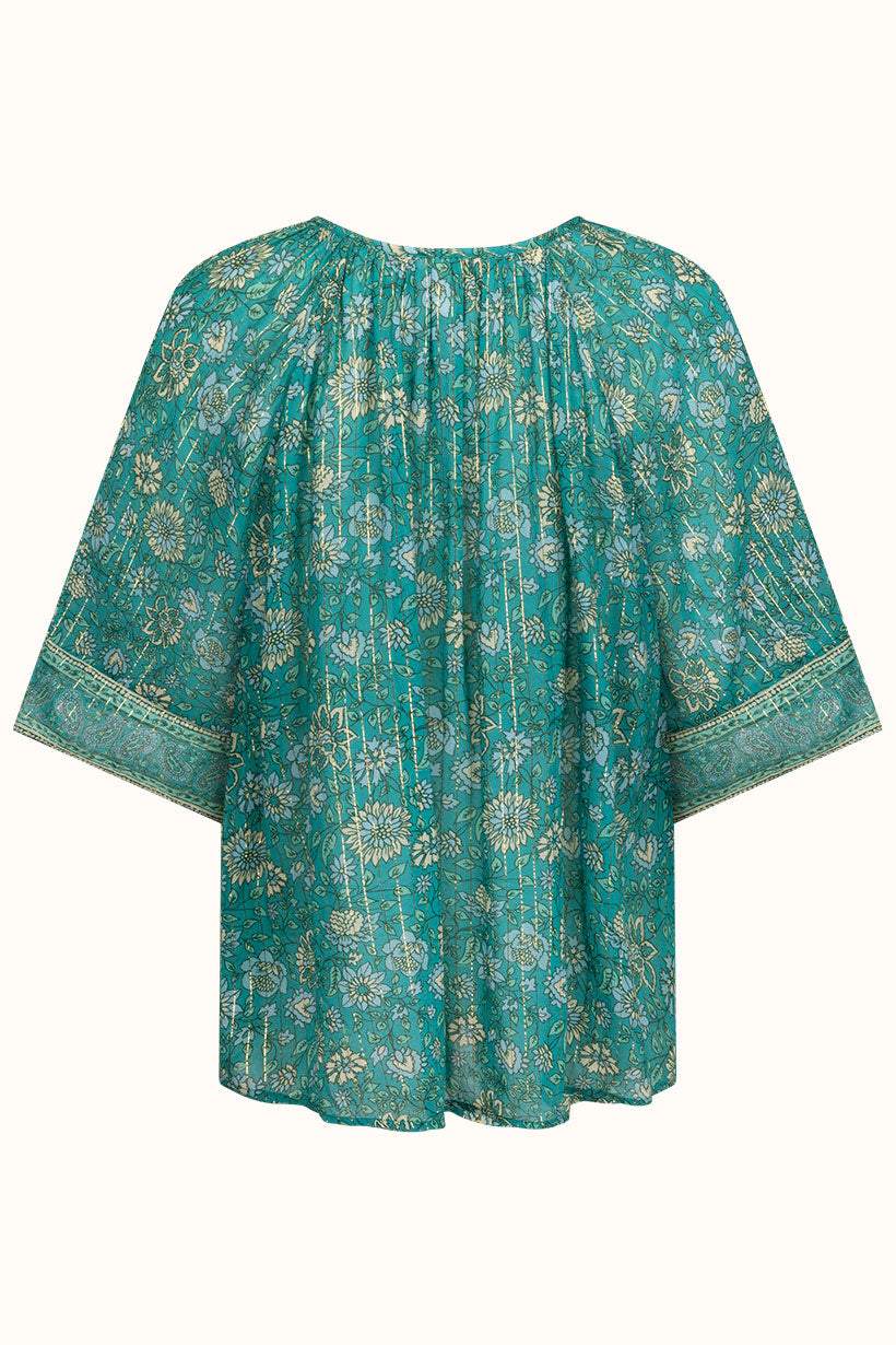 Spell Elysian Short Sleeve Blouse Jade