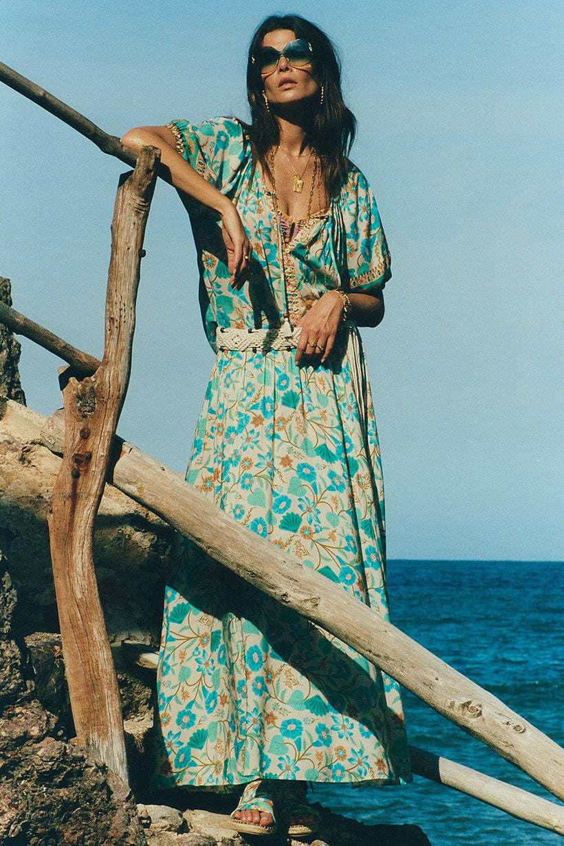 Spell Goldie Maxi Skirt Lagoon