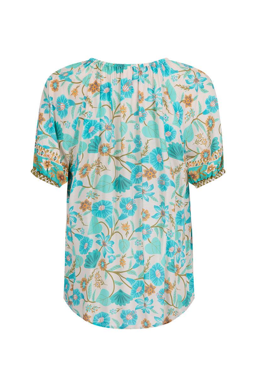 Spell Goldie short sleeve blouse lagoon
