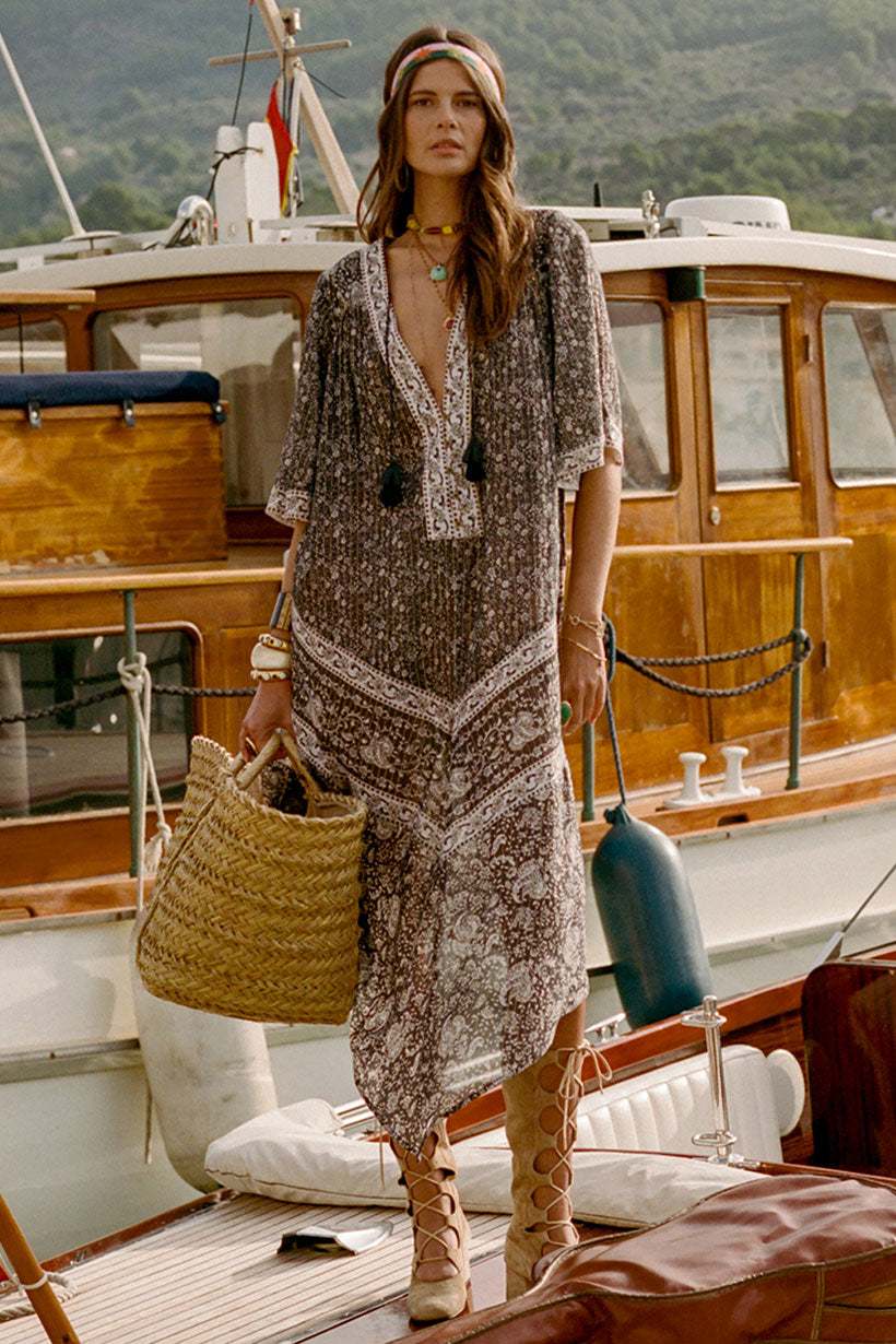 Spell Little Bird Flutter Maxi Dress Midnight