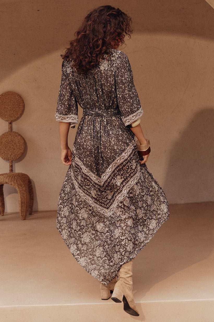 Spell Little Bird Flutter Maxi Dress Midnight