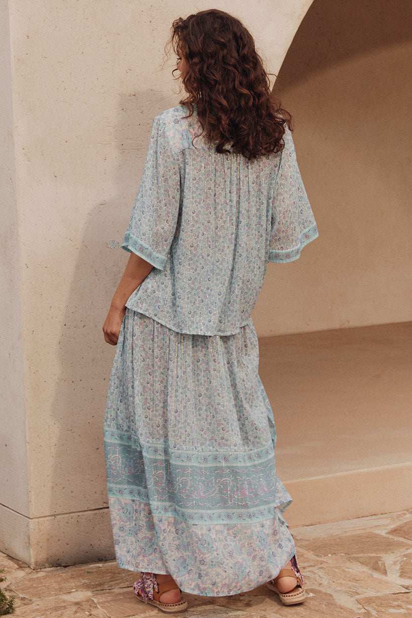Spell Little Bird Maxi Skirt Sky