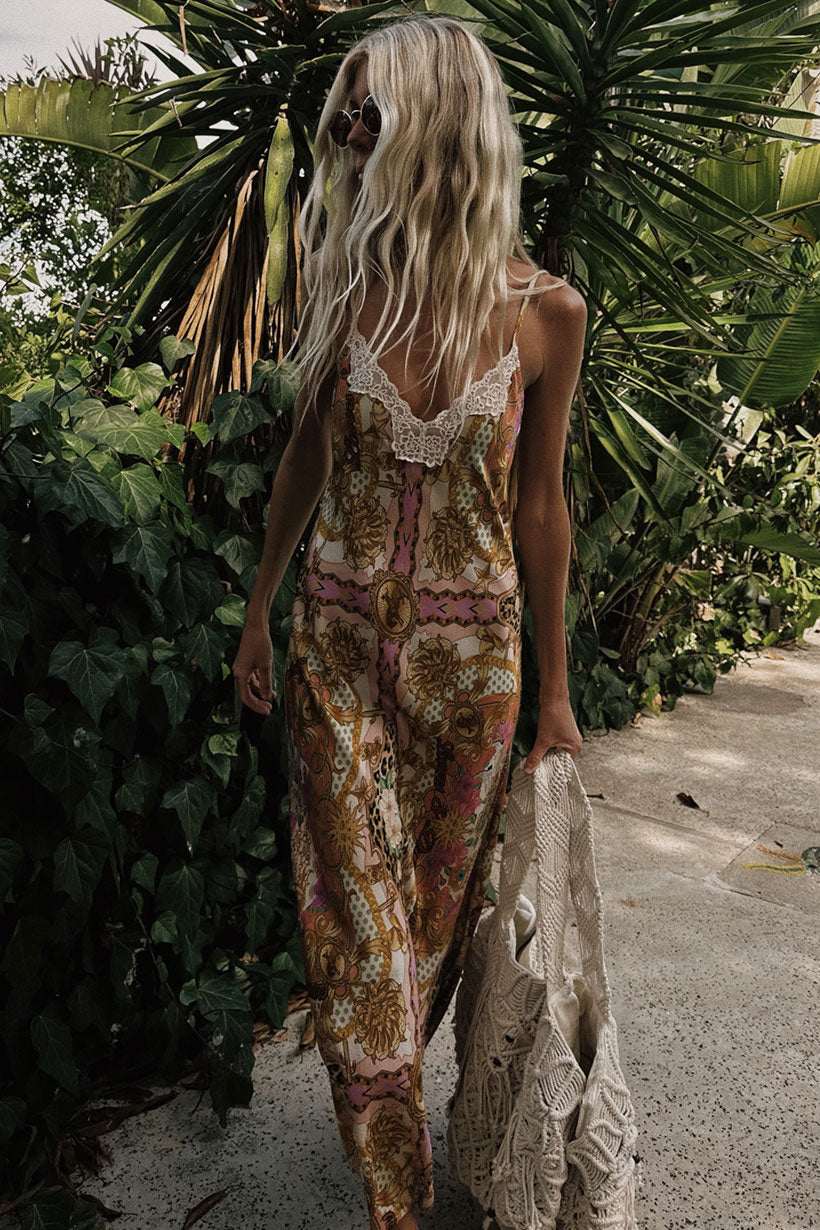 Spell Lovers and Dreamers Strappy Maxi Dress Champagne Peach 