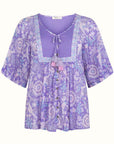 Spell Sannah Short Sleeve Blouse Lavender