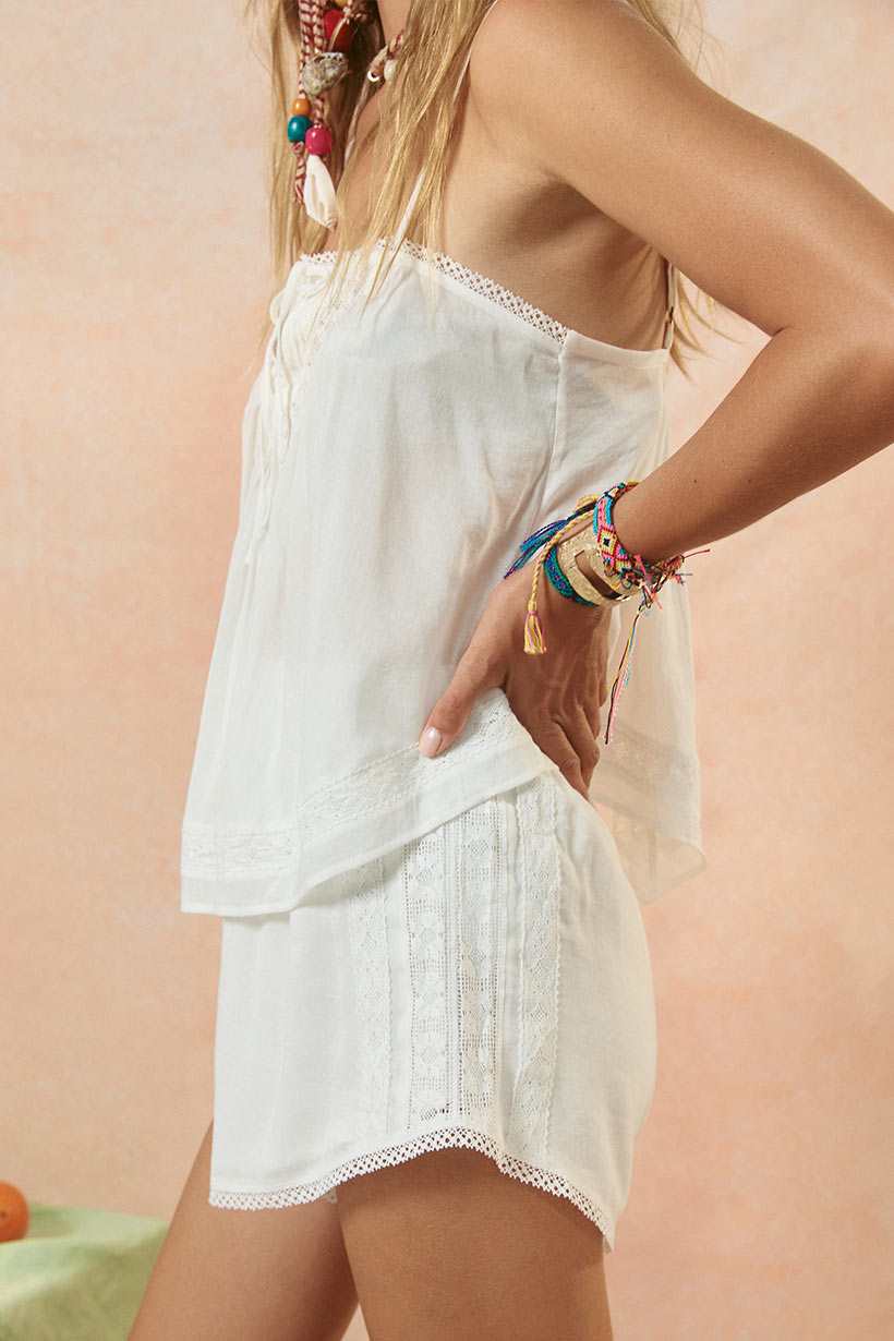 Spell Hera Lace Crop Salt