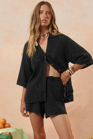 Spell Rhodes Knit Shirt Onyx