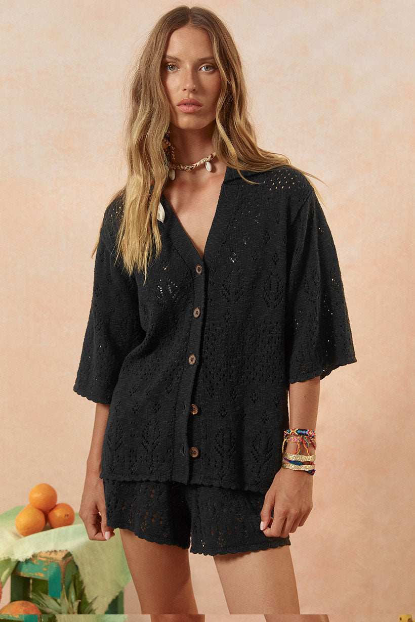 Spell Rhodes Knit Shirt Onyx