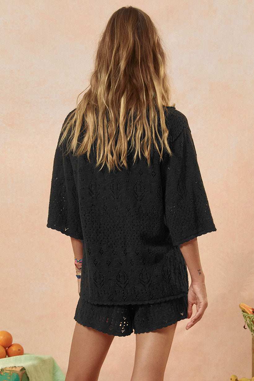 Spell Rhodes Knit Shirt Onyx