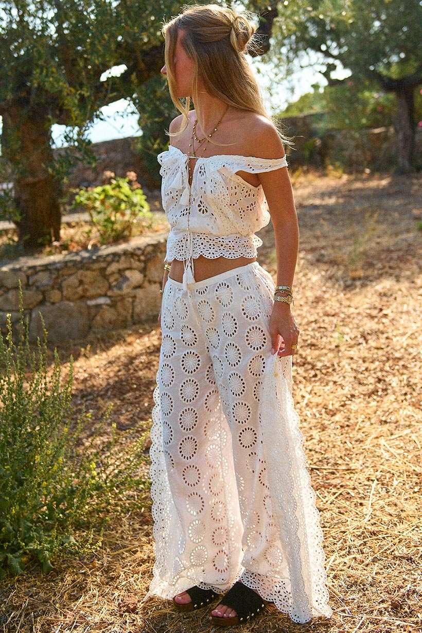 Spell Yaya Lace Pant Antique White