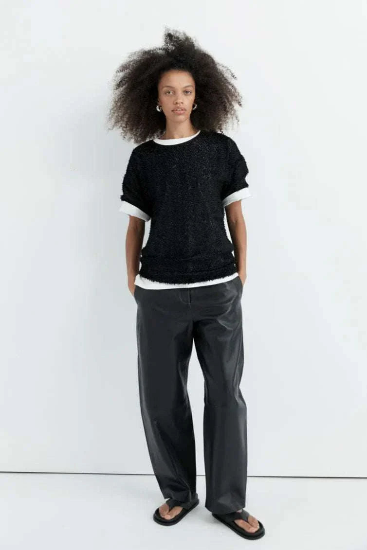 St Agni Feathered Silk Tee