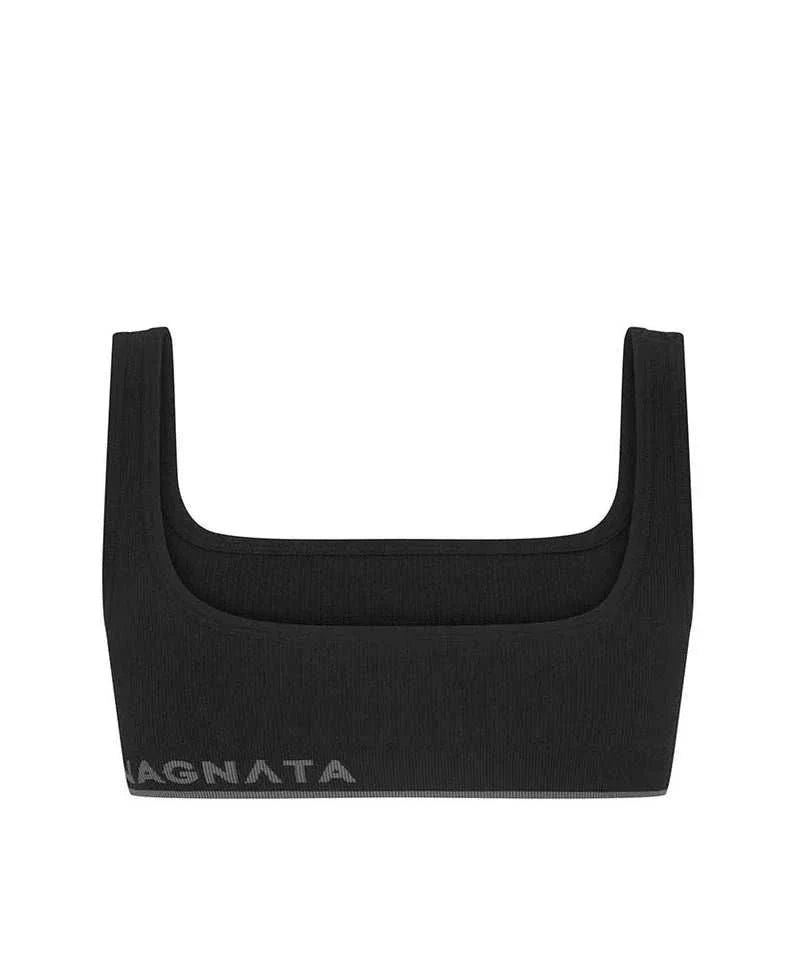 Nagnata Fine Rib Wool Bralet Black