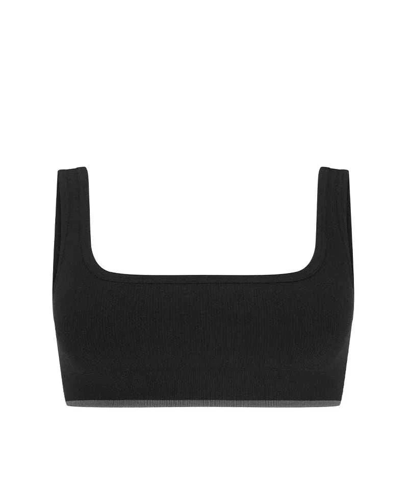 Nagnata Fine Rib Wool Bralet Black