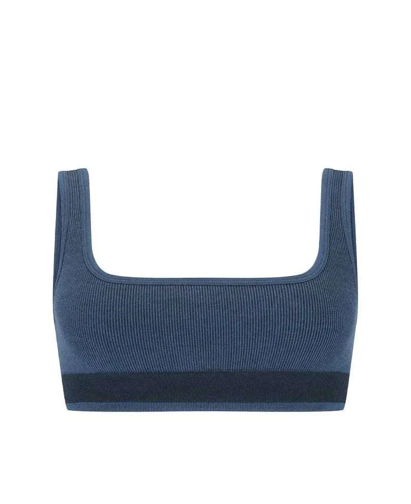 Nagnata Fine Rib Wool Bralet Denim