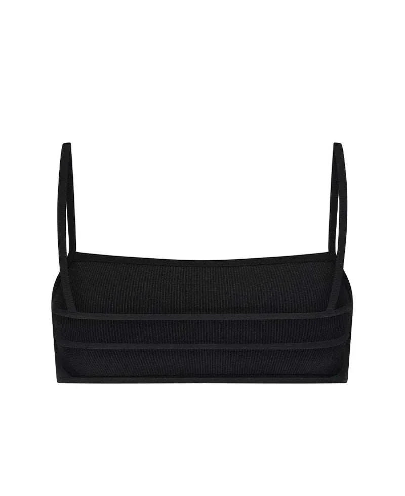 Nagnata Strap Back Wool Bralet Obsidian 