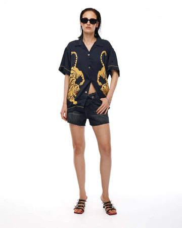 The Tales Silk Crouching Tiger Black