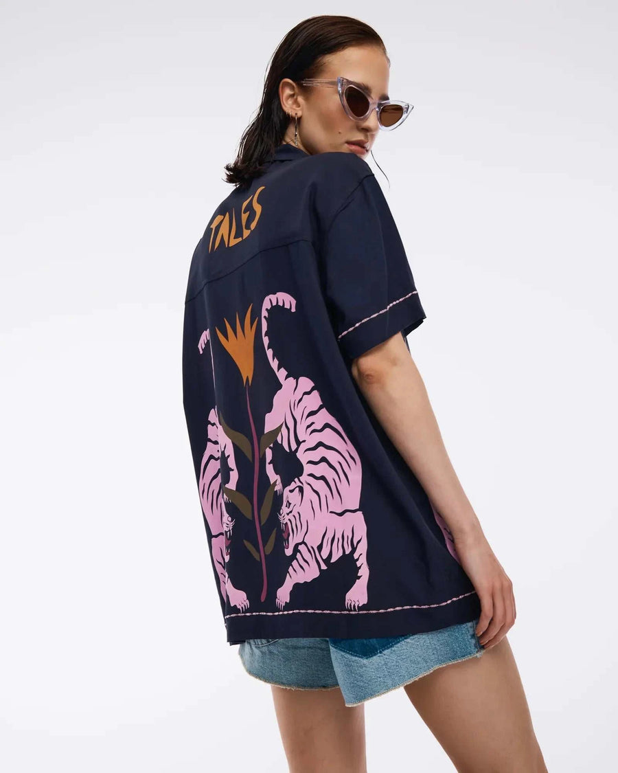 The Tales Crouching Tiger Camp Shirt Midnight