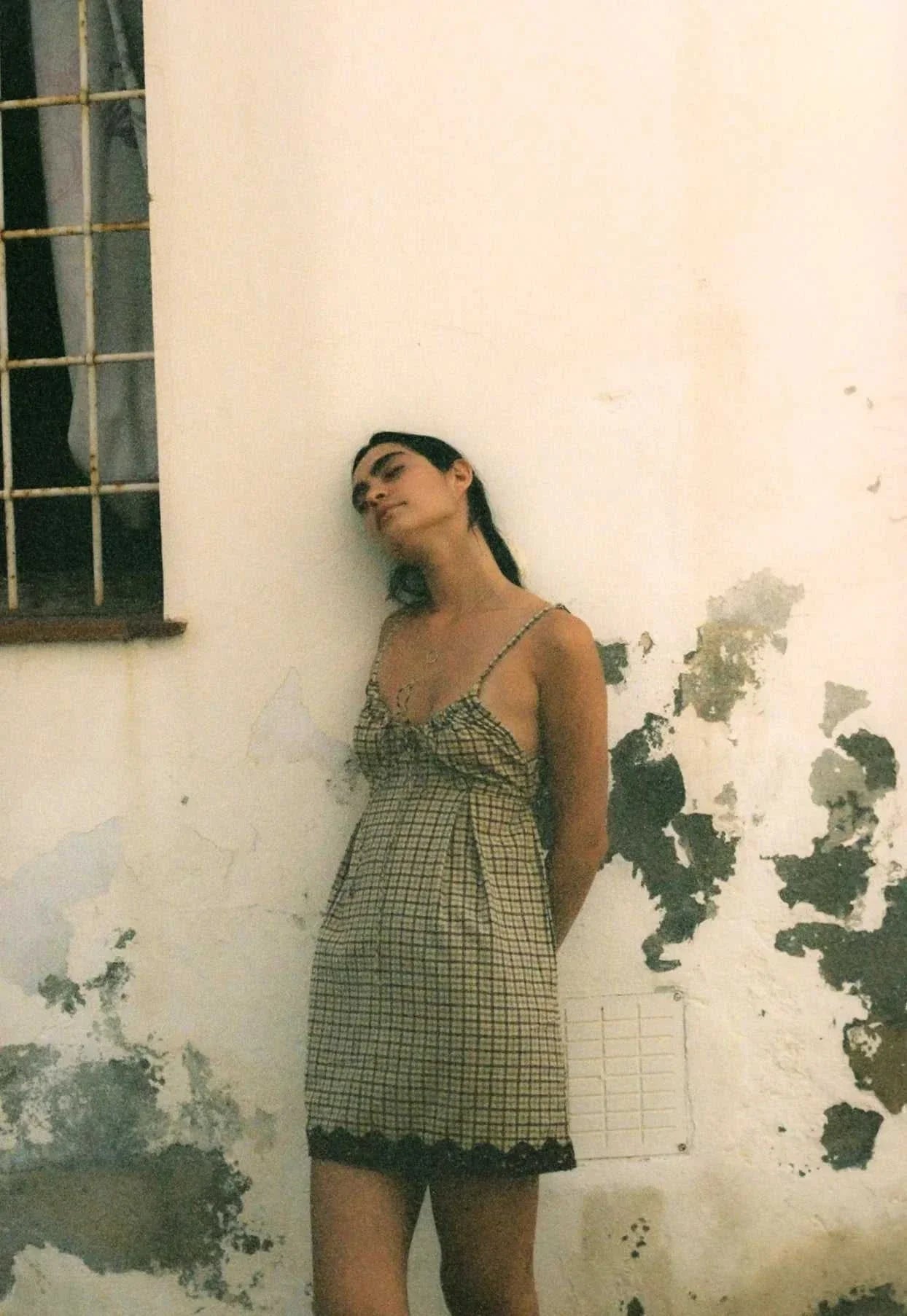 Ciao Ciao Vacation Tartan Babydoll Brown Check Mini Dress